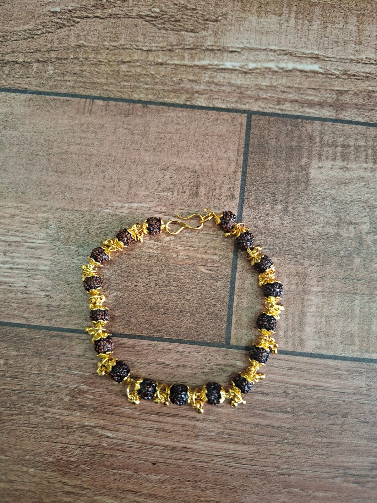 Gold Plated Elemental Rudraksha Bracelet