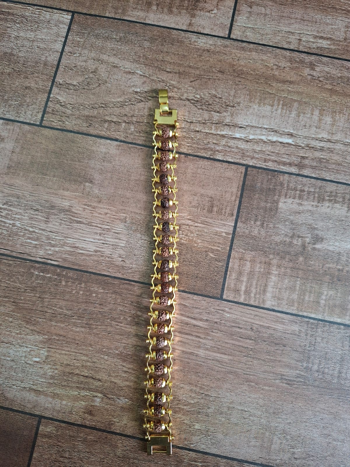 Gold Plated Modern Rudraksha Bracelet 1